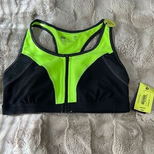 Women's Xersion Neon Green and Black Sports Bra